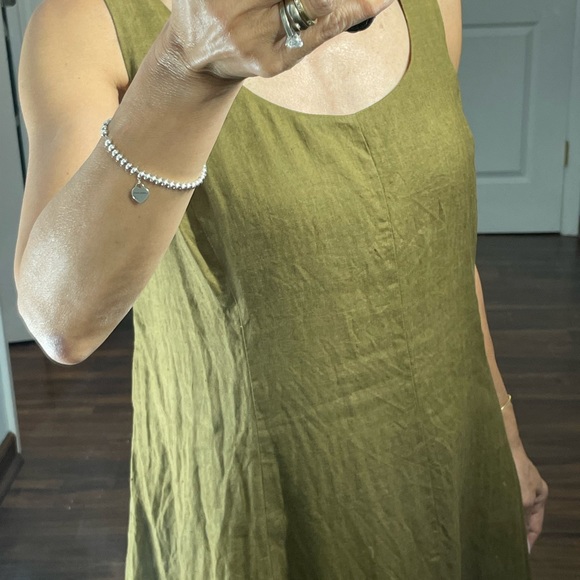 100% Linen A line Midi dress - Picture 6 of 14